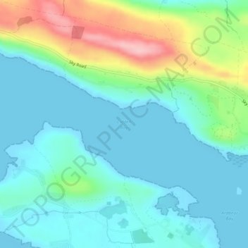 Mapa topográfico Clifden Bay, altitude, relevo