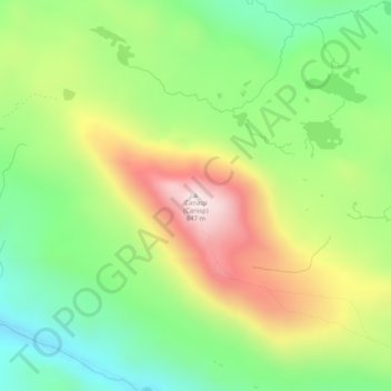 Mapa topográfico Canisp, altitude, relevo