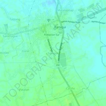 Mapa topográfico Samput, altitude, relevo