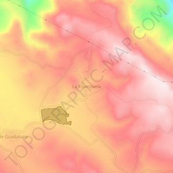 Mapa topográfico La Estanzuela, altitude, relevo