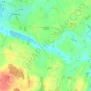 Mapa topográfico Ballen, altitude, relevo