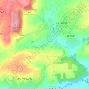 Mapa topográfico La Source, altitude, relevo