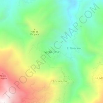 Mapa topográfico Santa Rosa, altitude, relevo