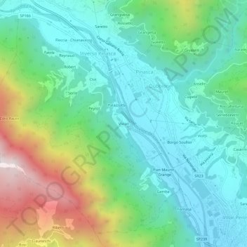 Mapa topográfico Vivian, altitude, relevo