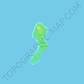 Mapa topográfico Isla Iguana, altitude, relevo