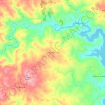 Mapa topográfico Corte do Gago, altitude, relevo