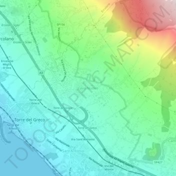 Mapa topográfico Lava Nuovo, altitude, relevo