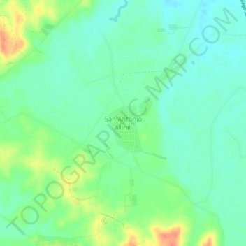 Mapa topográfico San Antonio Minit, altitude, relevo