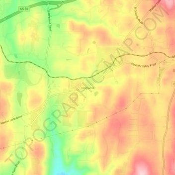 Mapa topográfico Kingsville, altitude, relevo