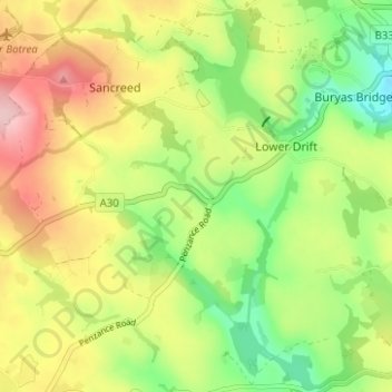 Mapa topográfico Catchall, altitude, relevo