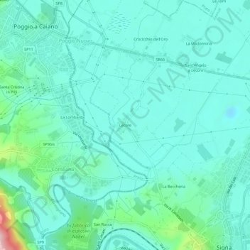 Mapa topográfico Lecore, altitude, relevo