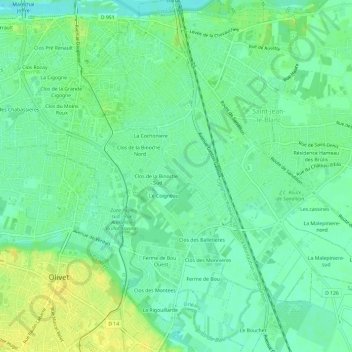 Mapa topográfico Les Perlingeons, altitude, relevo