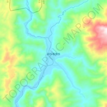 Mapa topográfico 驯乐苗族乡, altitude, relevo