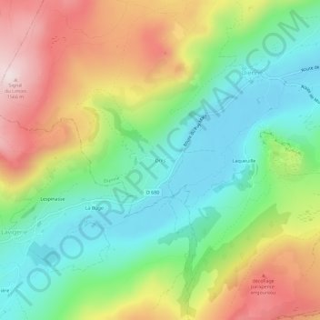 Mapa topográfico Drils, altitude, relevo