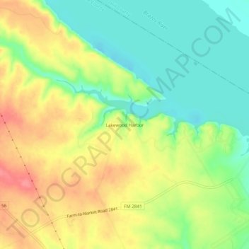 Mapa topográfico Lakewood Harbor, altitude, relevo