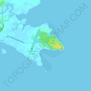 Mapa topográfico Punta Maria, altitude, relevo
