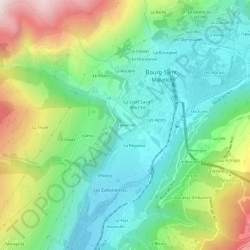 Mapa topográfico Le Reverset, altitude, relevo