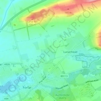 Mapa topográfico North Whitehills, altitude, relevo