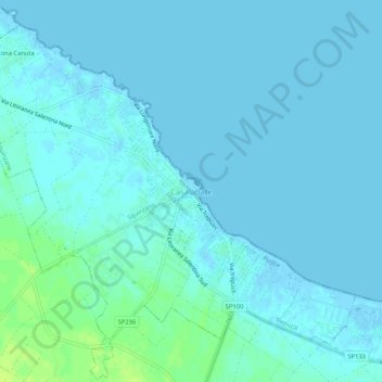Mapa topográfico Casalabate, altitude, relevo