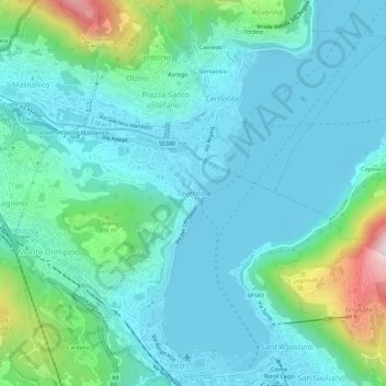 Mapa topográfico Tavernola, altitude, relevo