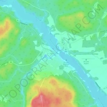 Mapa topográfico Elk Lake, altitude, relevo