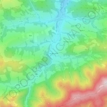 Mapa topográfico Wöllersdorf, altitude, relevo