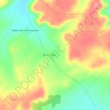 Mapa topográfico Viñas del Lugar, altitude, relevo