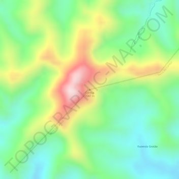 Mapa topográfico Caraça, altitude, relevo