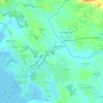 Mapa topográfico La Piolais, altitude, relevo