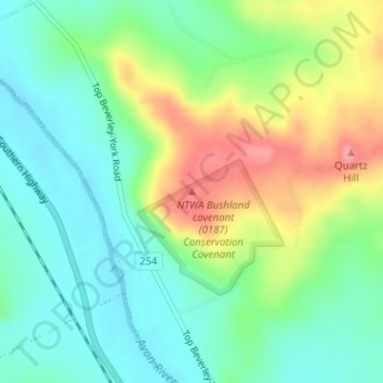 Mapa topográfico Mount Hardey, altitude, relevo