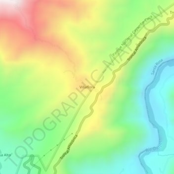 Mapa topográfico Villaflora, altitude, relevo