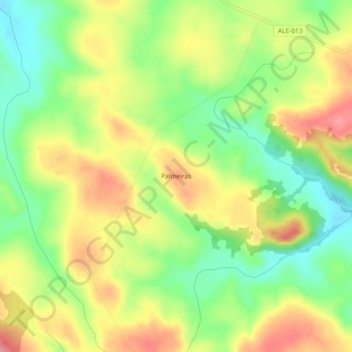 Mapa topográfico Palmeiras, altitude, relevo