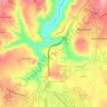 Mapa topográfico Armés, altitude, relevo