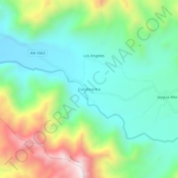 Mapa topográfico Condorarma, altitude, relevo