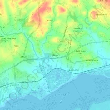 Mapa topográfico Marim, altitude, relevo