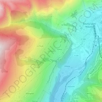 Mapa topográfico Le Poiset, altitude, relevo