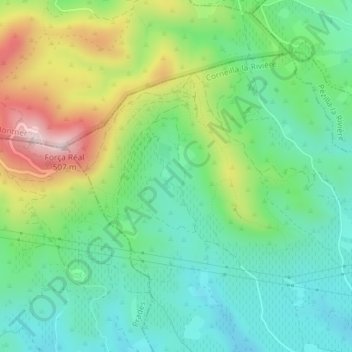 Mapa topográfico Campells, altitude, relevo