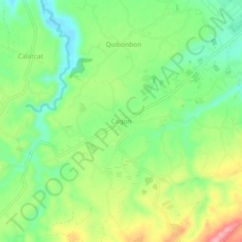 Mapa topográfico Cogon, altitude, relevo