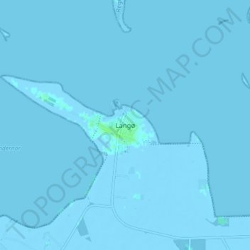 Mapa topográfico Langø, altitude, relevo