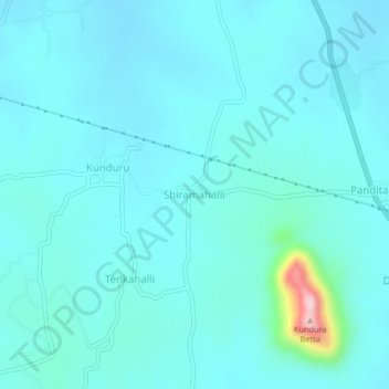 Mapa topográfico Shiramahalli, altitude, relevo