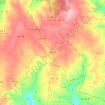 Mapa topográfico Barracão, altitude, relevo
