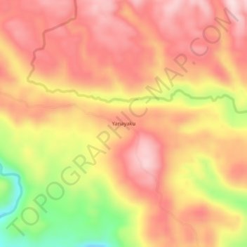 Mapa topográfico Yanayaku, altitude, relevo