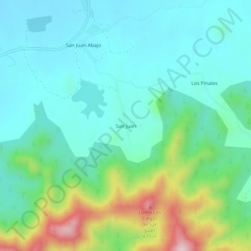Mapa topográfico San Juan, altitude, relevo