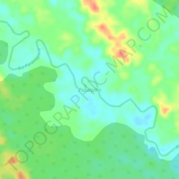 Mapa topográfico Pucalpillo, altitude, relevo