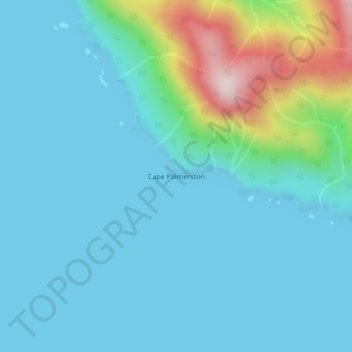 Mapa topográfico Cape Palmerston, altitude, relevo