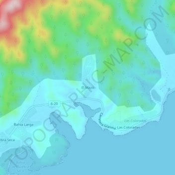 Mapa topográfico El Mazo, altitude, relevo