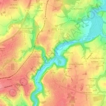 Mapa topográfico La Menardais, altitude, relevo
