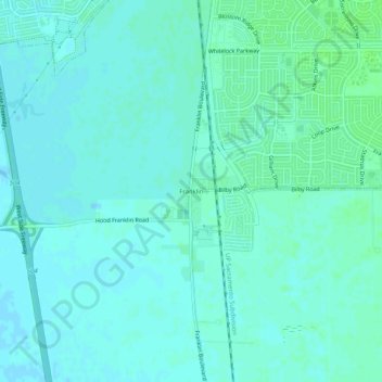 Mapa topográfico Franklin, altitude, relevo