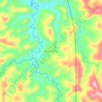 Mapa topográfico Mambing, altitude, relevo