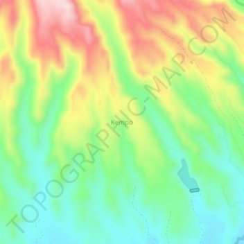 Mapa topográfico Kempo, altitude, relevo